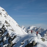 On the ridge with Piz Ravetsch