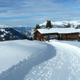 On the way in the winter sun above Tratza