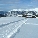 Just after the highest point; panoramic view of the upper Prättigau