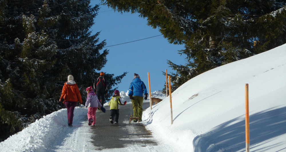 Bis Geisswies geräumte Strasse, dann nur noch Schnee...
