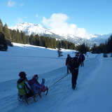 Abwärts auch mit dem Schlitten...