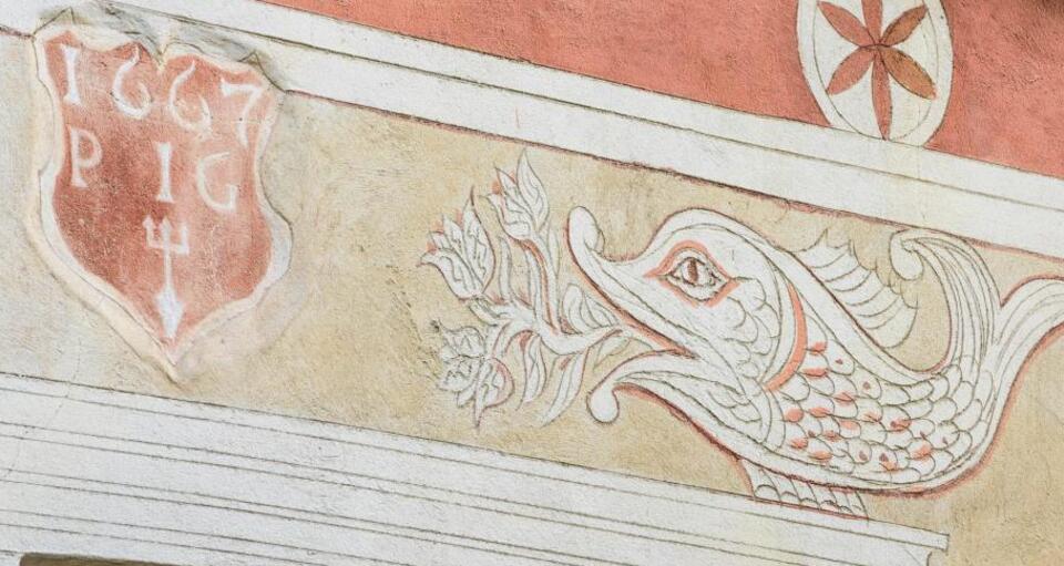 Der Delphin ist Sinnbild für Christus und für Schönheit und Liebe.