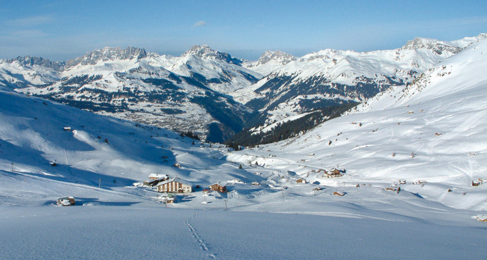 Blick auf die Fideriser Heuberge