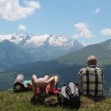 Rast auf dem Piz Plaun Grond