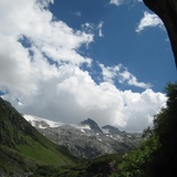 Der Medelsergletscher zeigt sich schon