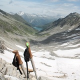 Vue plongeante du col Nalps vers le nord