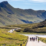 Teilnehmer der Alpen Challenge am Albulapass.