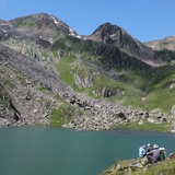 Blick zum Aufstieg nach dem See