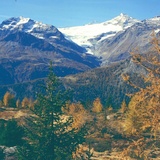 Aura Freida con bellissimo panorama montano sul ghiacciaio del Palü