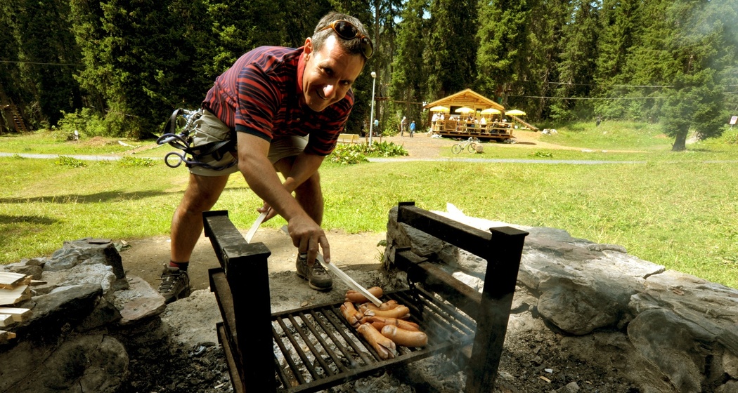 Die Feuerstelle beim Seilpark