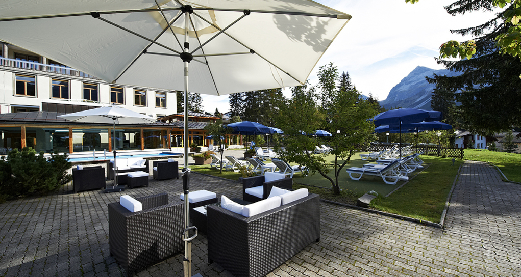 Der Gartenbereich des Hotels Altein