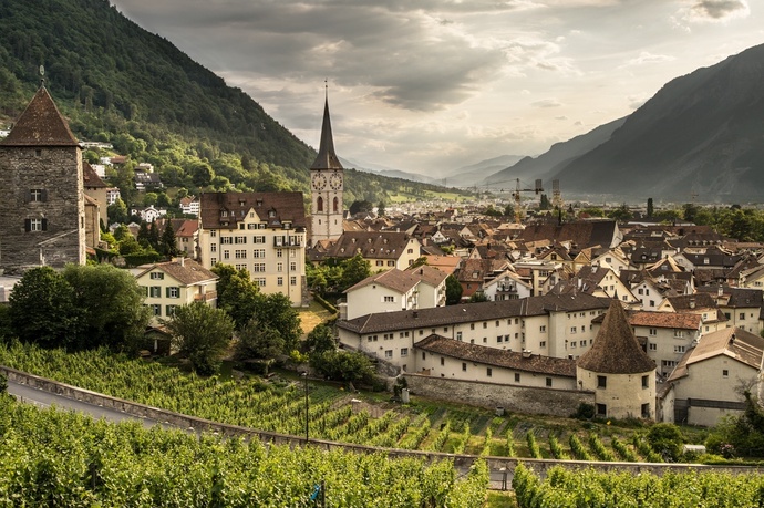 View of the old town of Chur