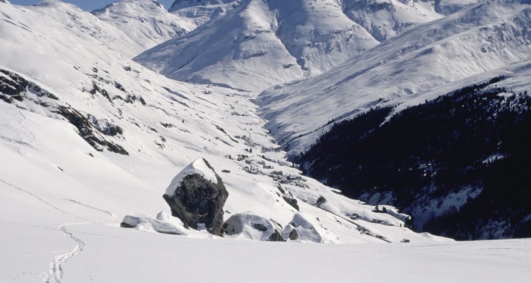 Blick ins Hochtal Avers Winter
