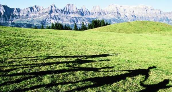 Sicht auf die Churfirsten von Flumserberg