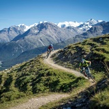 Above Samedan with the Bernina massif in the background