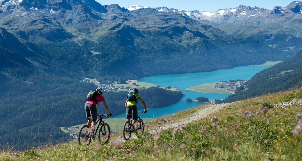 Auf Corviglia mit Engadiner Seen