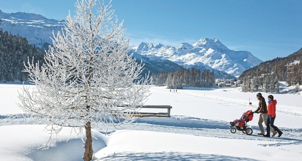 Winterwanderweg auf und neben dem Champfèrersee