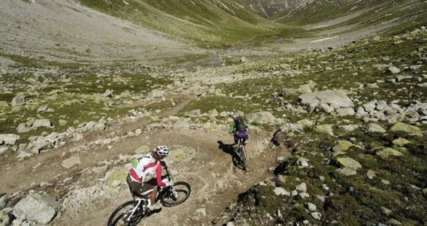 Trail im oberen Val Suvretta