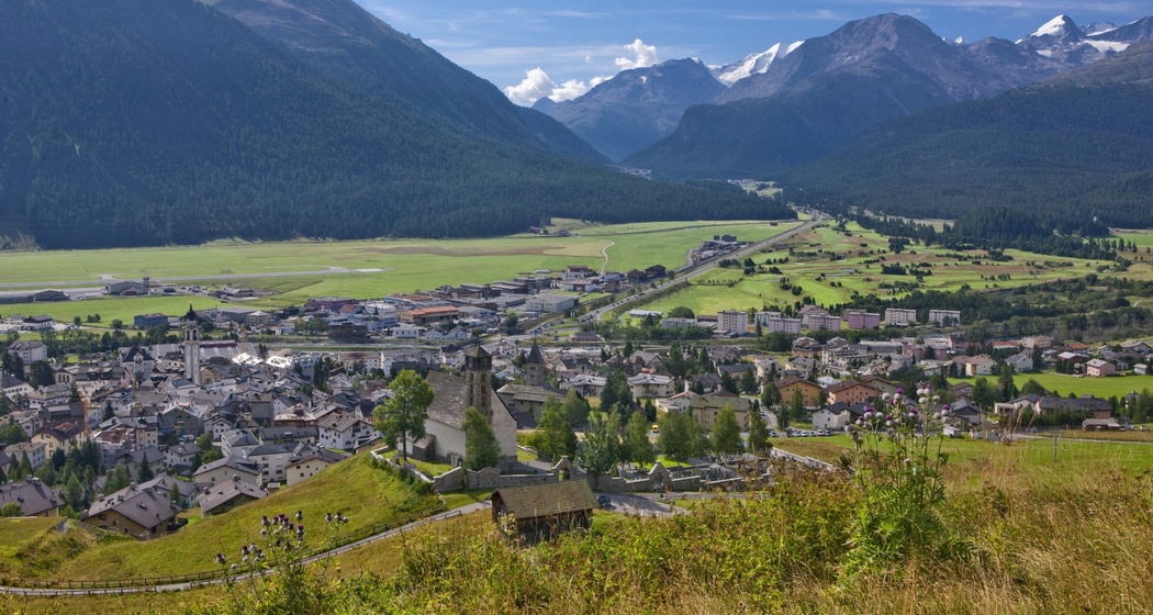 Blick auf Samedan