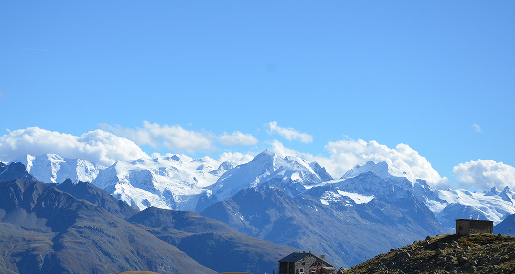 Ausblick Chamanna d'Es-cha, Berninagruppe