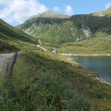 Abzweigung zur Cadlimohütte, am Stausee Lai da Sontga Maria, Lumkanierpass