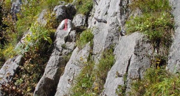 Einstieg Sitzstein, sehr schöne Kletterstelle