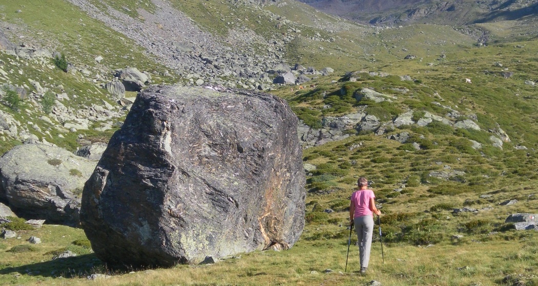 Felsblock unter dem Flimjoch