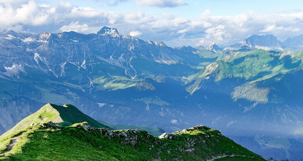 Blick vom Vilan in den Rätikon