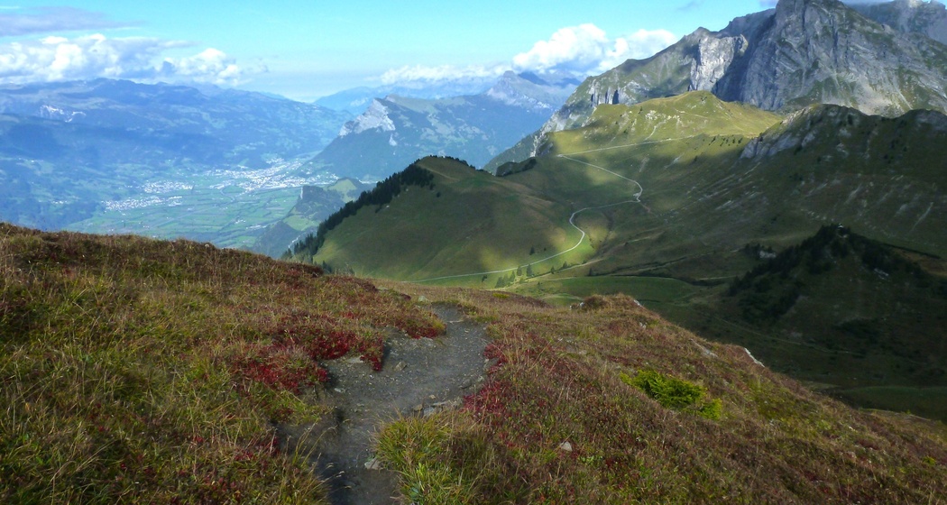 Blick hinunter ins Rheintal