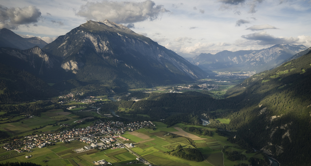 Churer Rheintal aus der Vogelperspektive