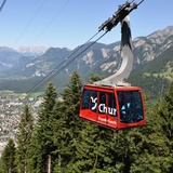 Chur Bergbahnen im Sommer mit Blick zur Stadt Chur und ins Rheintal