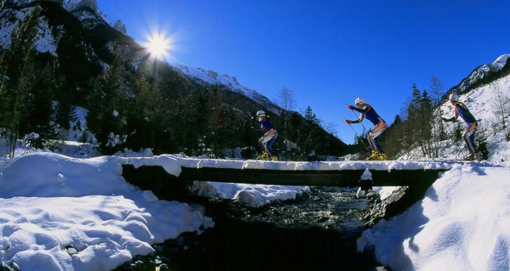Langläufer auf der Vättis-Kunkels Loipe