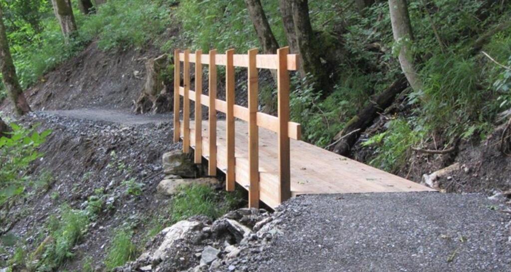Holzbrücke auf dem Steinbock Lehrpfad