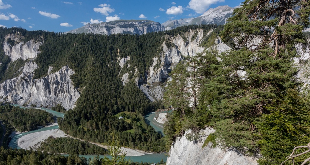 Rheinschlucht von der Aussichtsplattform Islabord