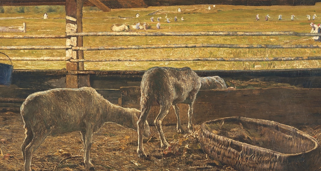 Contrasto di luce – Lichtkontrast, 1887: (76×110 cm, Öl auf Leinwand, Musées royaux des Beaux-Arts de Belgique, Brüssel).