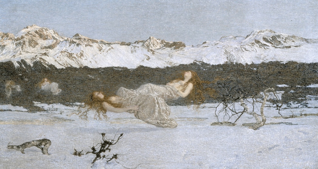 Il castigo delle lussuriose – Die Strafe der Wollüstigen, 1891: Das Werk veranschaulicht den ersten Teil des Gedichtes «Nirvana» von Luici Illica. (99 × 173 cm, Öl auf Leinwand, The Walker Art Gallery, Liverpool)