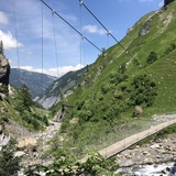 The suspension bridge near Batöni, which was newly built in 2018