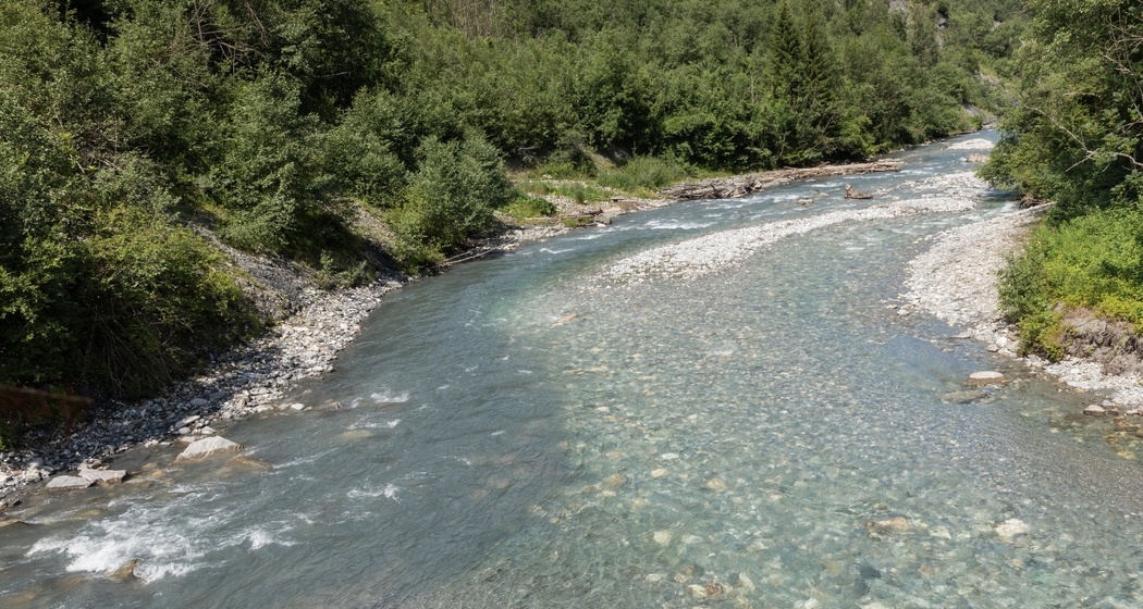 Zusammenfluss von Glenner und Valserrhein