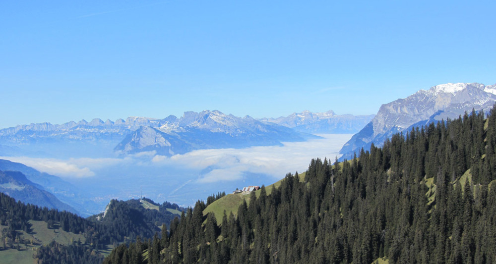 Furner Rundtour Blick ins Bündner Rheintal