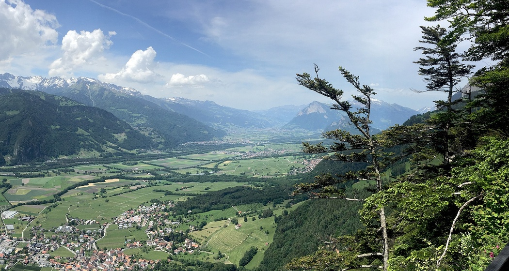 Blick vom Fadärastein Richtung Sargans.