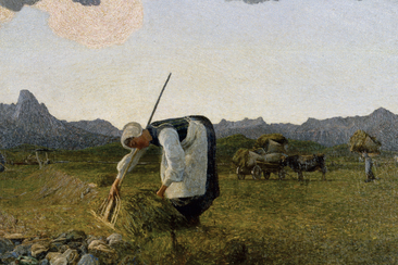 La raccolta del fieno, 1888/89/1898: (137 X 149 cm, olio su tela, Museo Segantini St. Moritz, deposito del comune di St. Moritz).