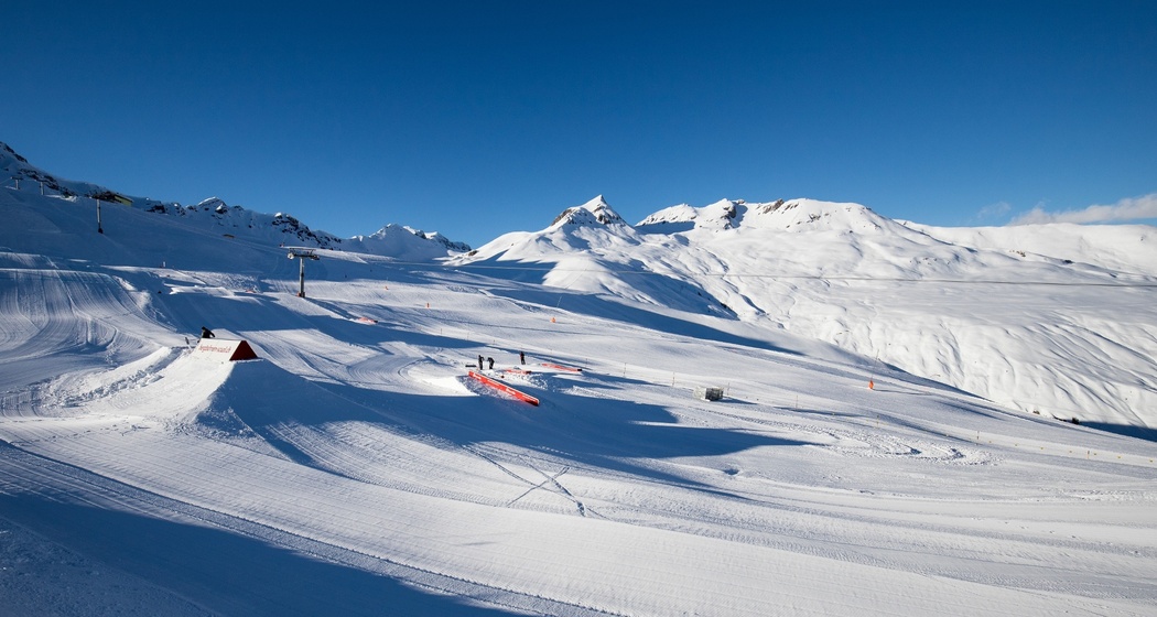 Blick auf den Snowpark.