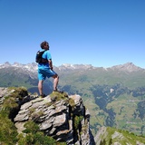 View of the Piz Beverin and the Schams