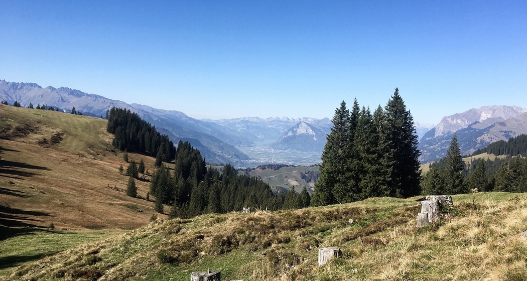 Blick ins Sarganserland bis zu den Churfirsten