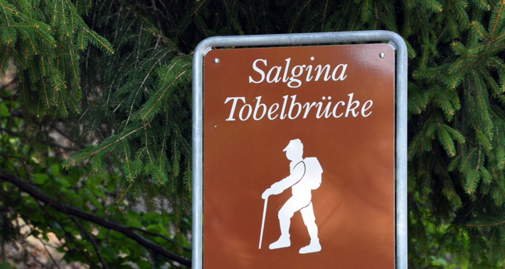 Beschilderung Rundwanderweg Salginatobelbrücke