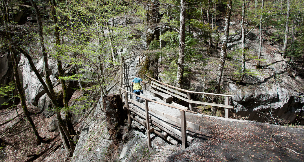 Naturbrücke auf den Weg zur Taminaschlucht