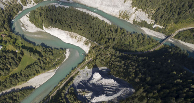 Sommer Rheinschlucht mit der Drohne