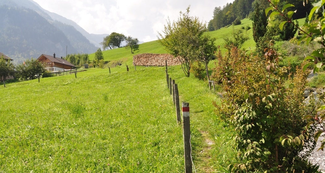 Auf dem Wanderweg an den Dorfrand
