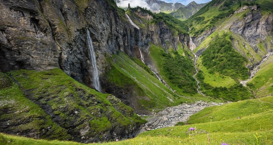 Flyschgestein in der Wasserfallarena Batöni
