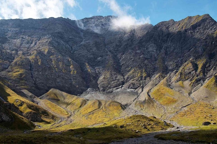 Stream debris cone near Alp Foo